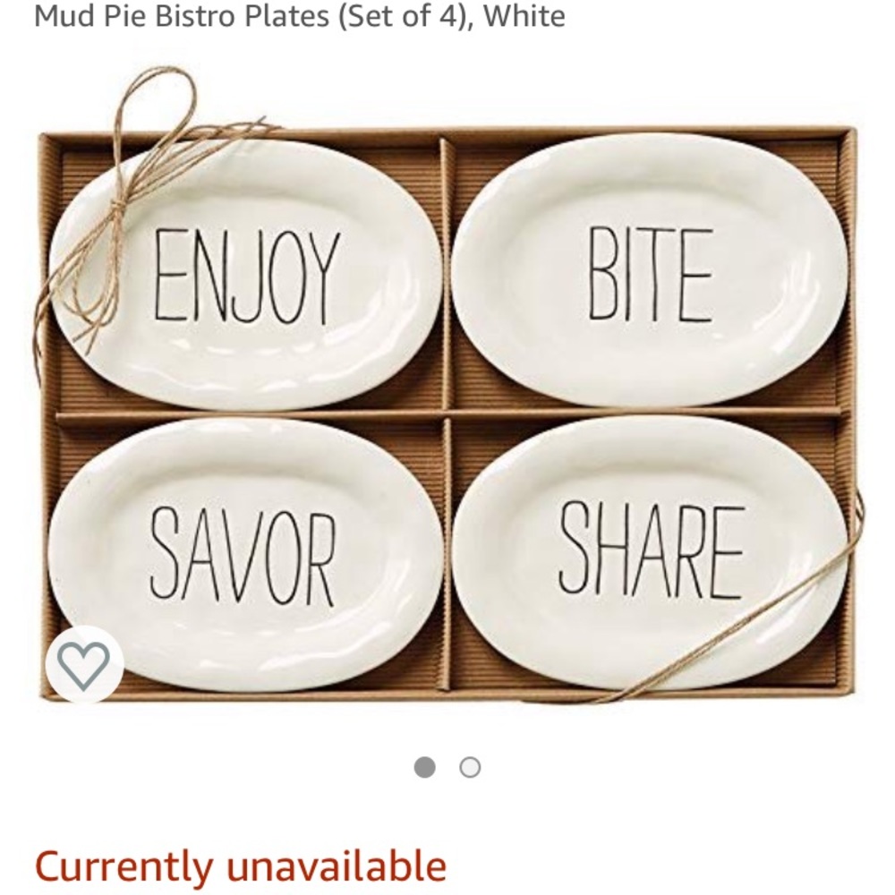 MUD PIE BISTRO PLATES SET OF 4 - Picture 7 of 7